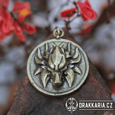 SLOVANSKÝ VLK AMULET, ZINEK STAROMOSAZ