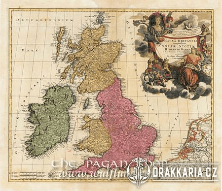 VELKÁ BRITÁNIE, JOHANN BAPTIST HOMAN 1663 - 1724, HISTORICKÁ MAPA, FAKSIMILE
