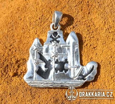 PIRÁTSKÁ LOĎ, AMULET, AG 925