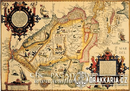 JIŽNÍ AMERIKA, HISTORICKÁ MAPA, FAKSIMILE