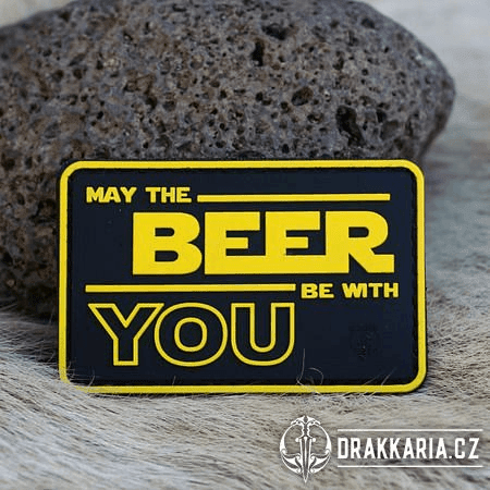 NÁŠIVKA MAY THE BEER BE WITH YOU 3D RUBBER PATCH