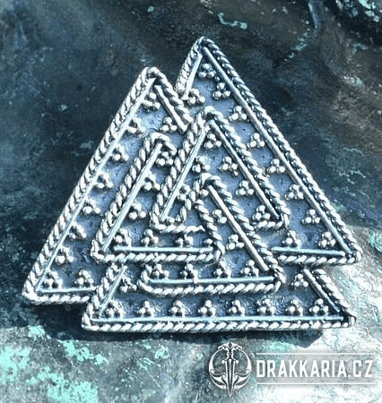 VALKNUT, VIKINSKÝ UZEL, PŘÍVĚŠEK, STŘÍBRO 925