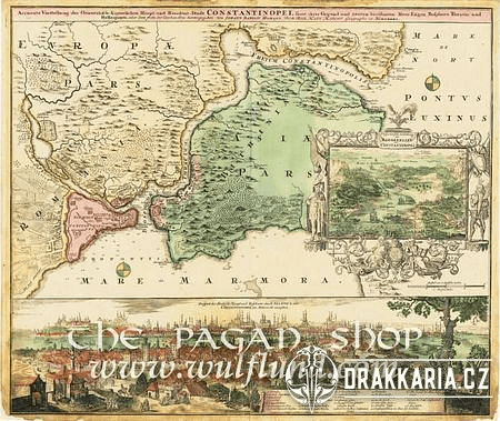 KONSTANTINOPOL, HISTORICKÁ MAPA, FAKSIMILE