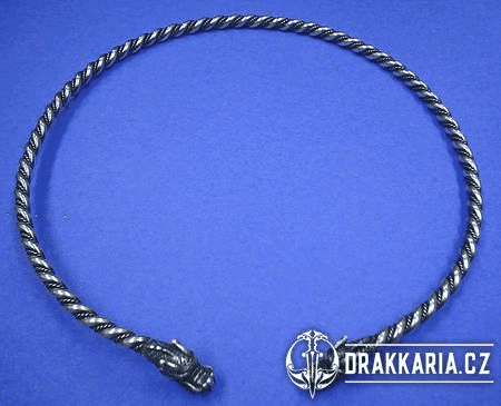 DRAČÍ TORQUES, STŘÍBRO (925). 75 G