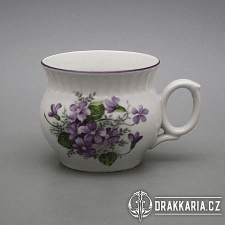 FIALKY, HRNEK 0,29L, ČESKÝ PORCELÁN