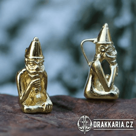 FREY, VIKINSKÝ BŮH, AMULET, POZLACENO