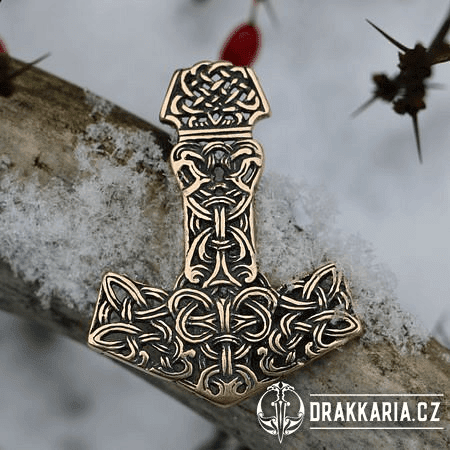 MJÖLNIR THOROVO KLADIVO BRONZOVÝ PŘÍVĚŠEK