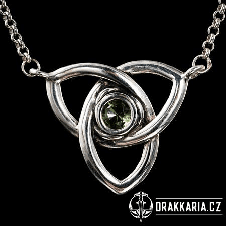 TRIQUETRA, NÁHRDELNÍK, VLTAVÍN, STŘÍBRO 925