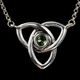 TRIQUETRA, STŘÍBRNÝ NÁHRDELNÍK S VLTAVÍNEM, AG 925 - ŠPERKY S VLTAVÍNY - STŘÍBRNÉ ŠPERKY