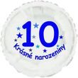 Krásné 10. narozeniny fóliový balónek kruh pro kluky