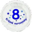 Krásné 8. narozeniny fóliový balónek kruh pro kluky