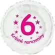 Krásné 6. narozeniny fóliový balónek kruh pro holky