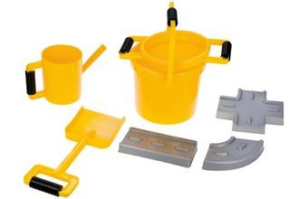 Pískový set, cestář, 7dílů, žluto-šedý