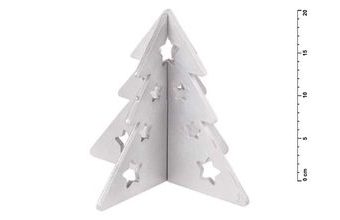 stromek dřevo skládací stříbrný s glitrem 20cm 8885547