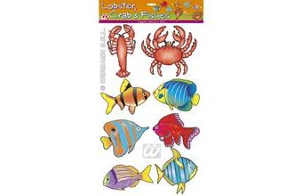 Dekorace Humr, krab, ryby 8 ks