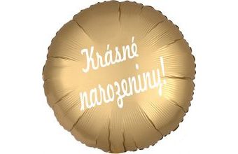 Balónek kruh zlatý Krásné narozeniny!