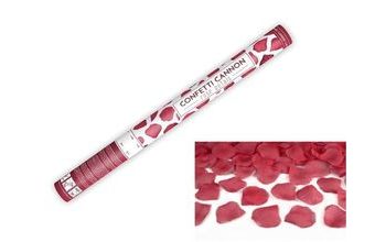 Konfety 60 cm - OKVĚTNÍ LÍSTKY - RUDĚ ČERVENÉ - Svatba / Valentýn