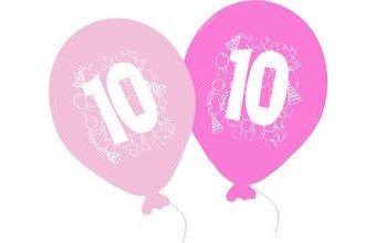 Balonky narozeniny 5ks s číslem 10 pro holky
