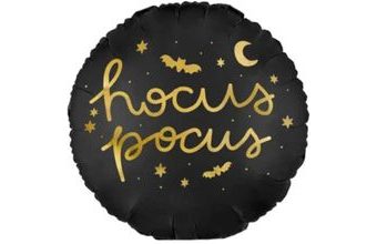 Foliový balónek HOKUS POKUS - černý - Halloween - Čarodějnice - 45 cm