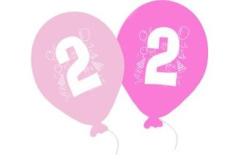 Balonky narozeniny 5ks s číslem 2 pro holky