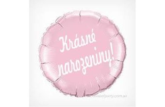 Fóliový balónek kruh světle růžový Krásné narozeniny!
