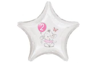 2. narozeniny růžový slon hvězda foliový balónek