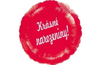 Balónek fóliový kruh červený Krásné narozeniny!