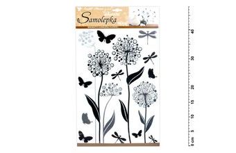 Samolepící dekorace 10188 květiny s glitry 41 x 29 cm