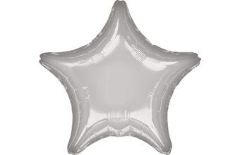 Balónek hvězda stříbrná metalická