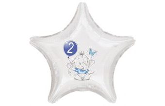 2. narozeniny modrý slon hvězda foliový balónek