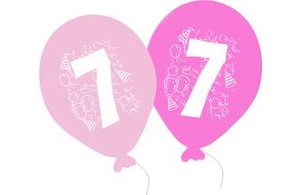 Balonky narozeniny 5ks s číslem 7 pro holky