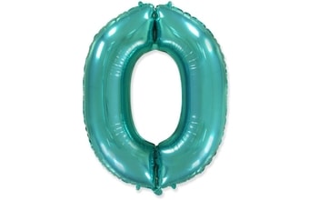 Balón foliový číslice tyrkysová (Tiffany) 115 cm - 0