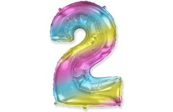 Balón foliový číslice DUHOVÁ 115 cm - 2