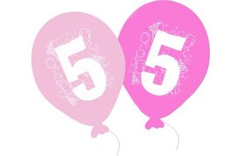 Balonky narozeniny 5ks s číslem 5 pro holky