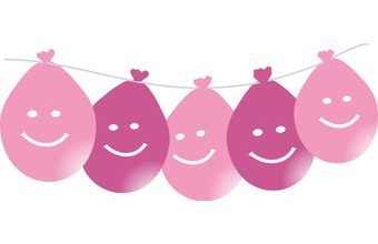 Balonky smajlík visící LED svítící 5ks mix růžové