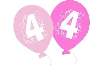Balonky narozeniny 5ks s číslem 4 pro holky