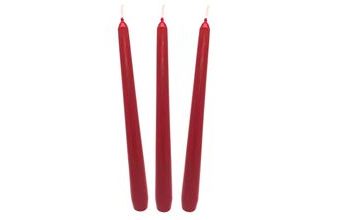 Svíčka červená se stearinem 25 cm 1 ks