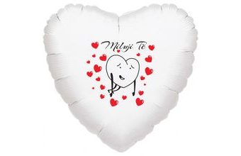 Miluji Tě balónek srdíčko bílý fóliový