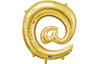 Symbol @ zlaté foliové balónky 33cm x 35cm