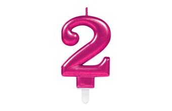 Svíčka číslo 2 růžová Amscan