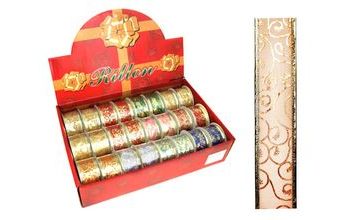 stuha vánoční 2,7m x 3,8cm box mix 8881870