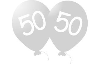 Balónek 50. narozeniny stříbrný metalický