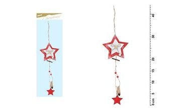 hvězda závěs červená 44x12cm JK-6067A 8885696