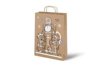 taška Mikuláš papír hnědý s uchem 22x28x10cm