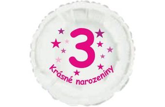 Krásné 3. narozeniny fóliový balónek kruh pro holky