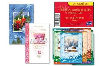 set přání malé a pohlednic (2+10) vánoce 1240632