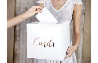 Krabička na kartičky - růžové zlato 24x24x24cm