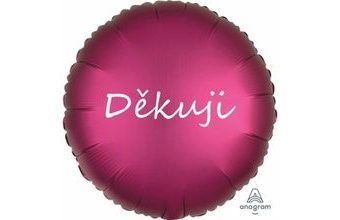 Fóliový balónek tmavě růžový satén Děkuji