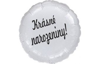 Balónek fóliový kruh bílý Krásné narozeniny!