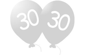 Balónek 30. narozeniny stříbrný metalický